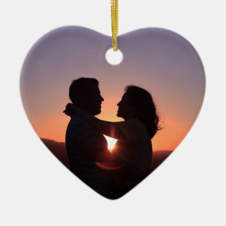 Custom Photo Heart Shaped Ceramic Ornament