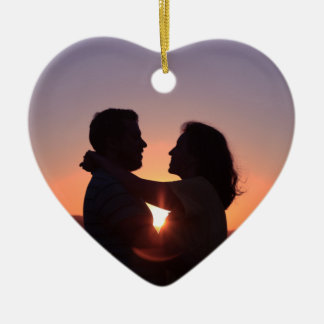 Custom Photo Heart Shaped Ceramic Ornament