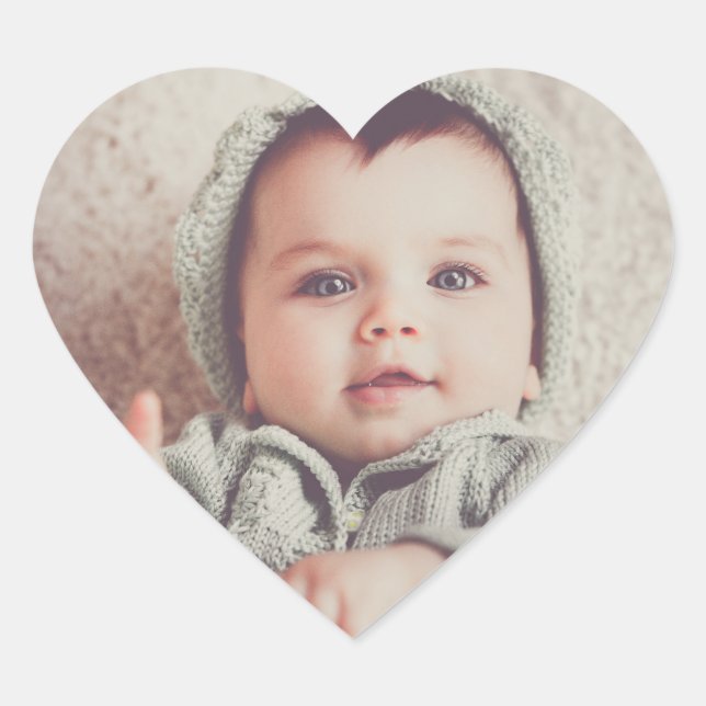 custom photo heart sticker (Front)