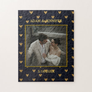Custom Photo Hearts Background Jigsaw Puzzle