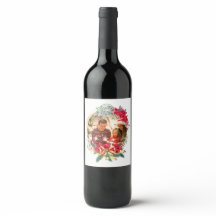 Custom Photo Holiday Christmas Wine labels
