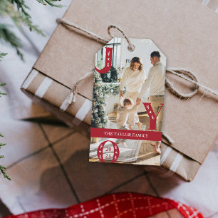 custom Photo Holiday JOY Christmas Gift Tags
