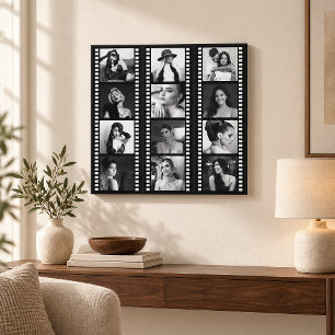 Custom Photo Hollywood Wall Art, Movie Film Strip  Canvas Print