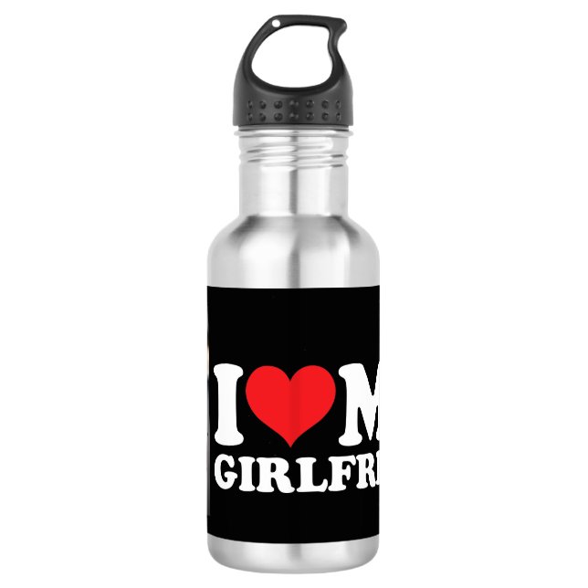 Custom Photo I Love My Girlfriend 532 Ml Water Bottle (Front)