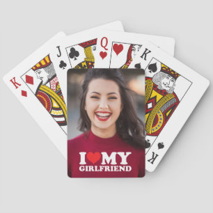 Custom Photo I Love My Girlfriend   Playing Cards