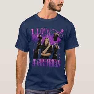 Custom Photo I Love My Girlfriend Vintage Bootleg T-Shirt