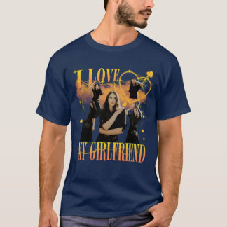 Custom Photo I Love My Girlfriend Vintage Bootleg T-Shirt