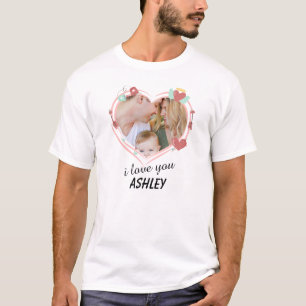 Custom Photo I Love You  T-Shirt