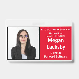 Custom photo ID Event Horizontal Badge