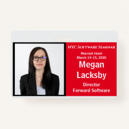 Custom photo ID Event Horizontal ID Badge