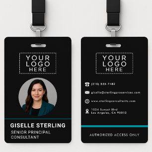 Custom Photo ID Logo Company Name Tag Badge