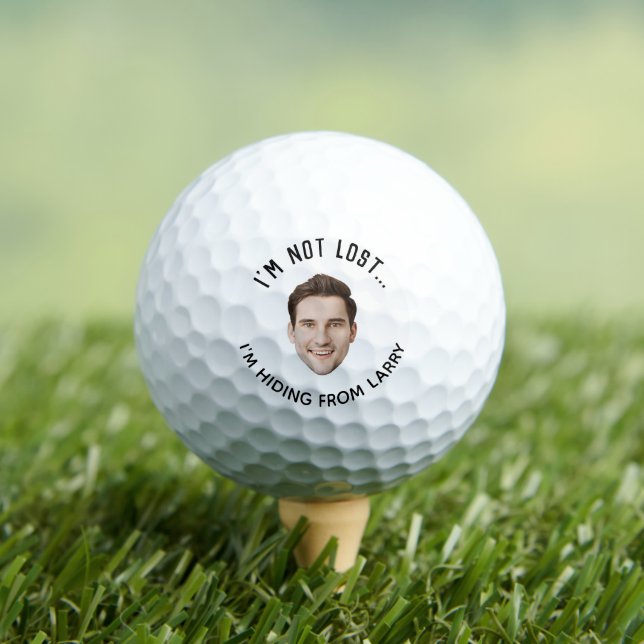 Custom Photo I'm Not Lost  I'm Hiding Personalised Golf Balls (Insitu Tee)