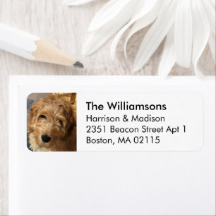 Custom photo image black white Return Address  Label
