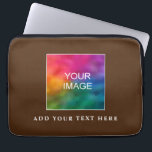 Custom Photo Image Elegant Brown Template Best Laptop Sleeve<br><div class="desc">Custom Upload Your Photo Image Picture Or Business Logo Brown Modern Elegant Template Electronics Bag / Tablet & Laptop Cases / Neoprene Laptop Sleeve 13 inch.</div>