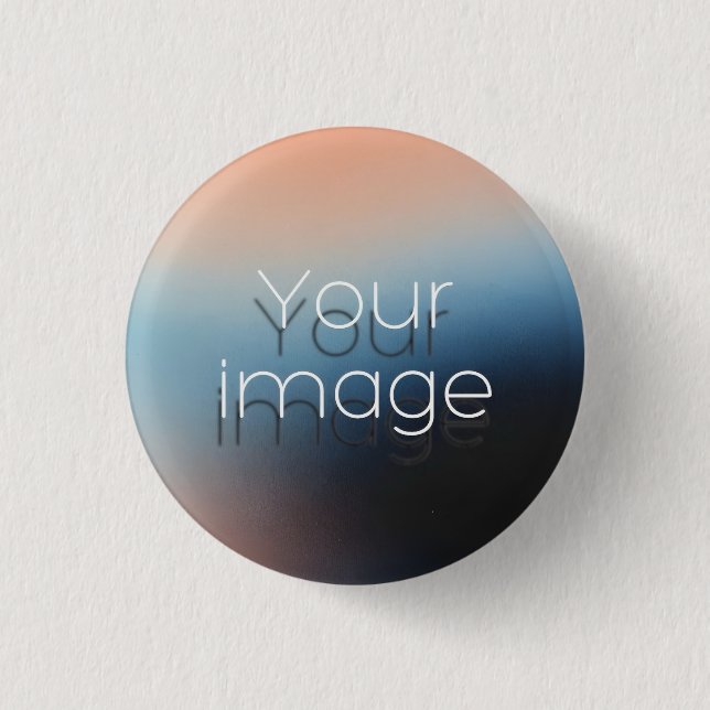 custom photo image here badge button pin (Front)