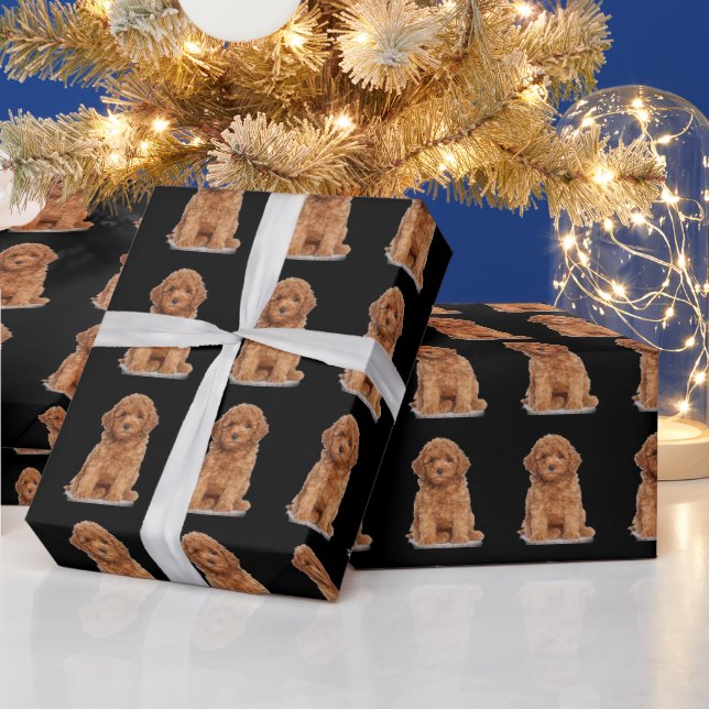 Custom photo image picture logo pattern black wrapping paper (Holidays)
