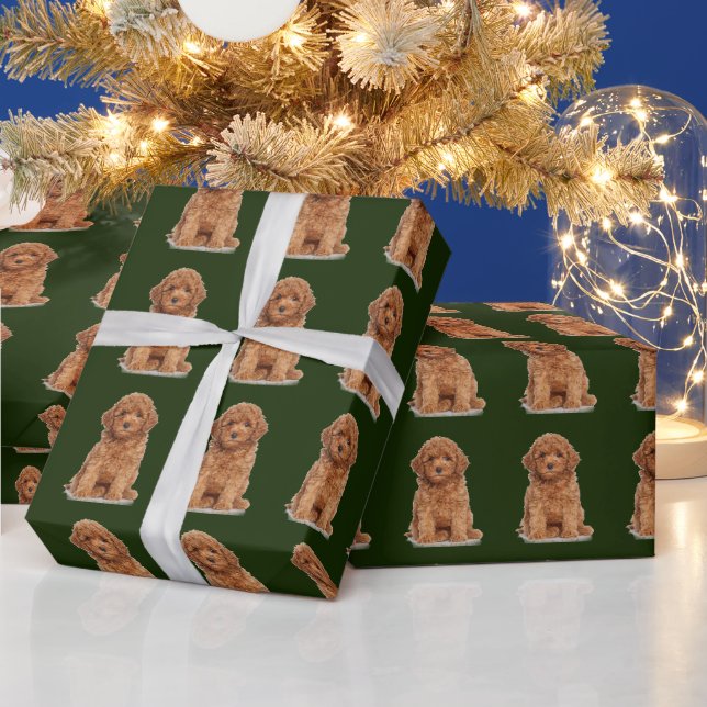Custom photo image picture logo pattern dark green wrapping paper (Holidays)