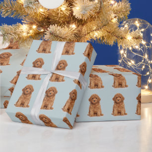 Custom photo image picture logo pattern dusty blue wrapping paper