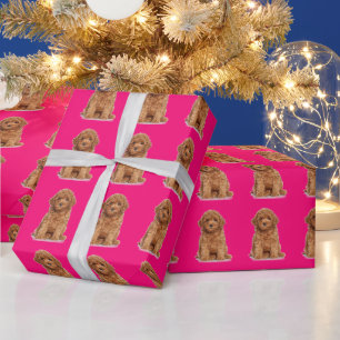 Custom photo image picture logo pattern hot pink wrapping paper
