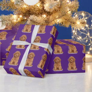 Custom photo image picture logo pattern purple wrapping paper