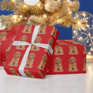 Custom photo image picture logo pattern red gift wrapping paper