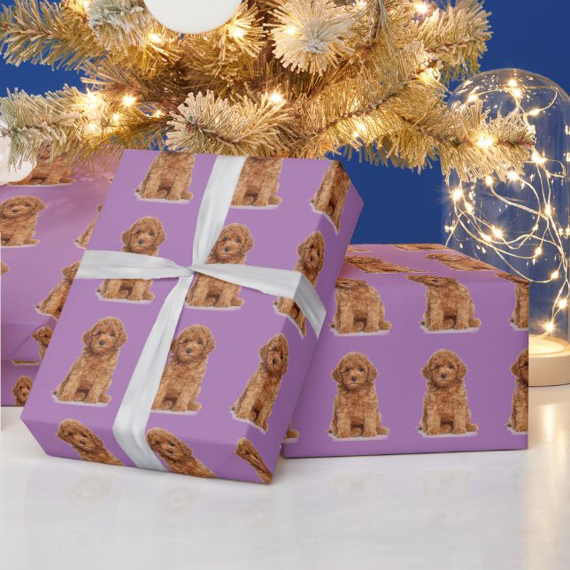 Custom photo image picture pattern lavender lilac wrapping paper (Holidays)
