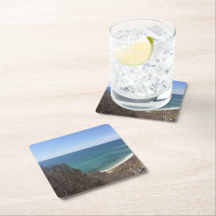 Custom photo image picture personalised square paper coaster