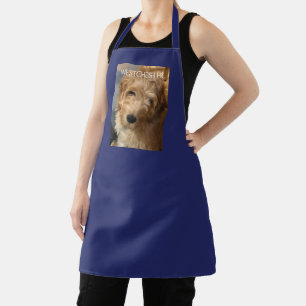 Custom photo image picture text blue personalised  apron