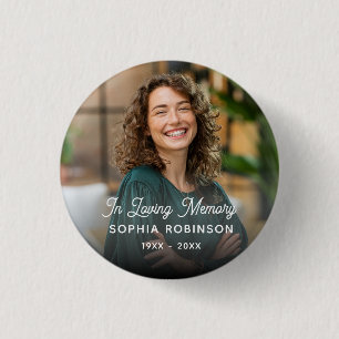 Custom Photo In Loving Memory Funeral 3 Cm Round Badge