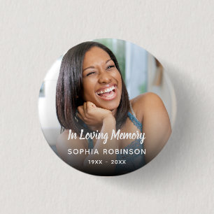 Custom Photo In Loving Memory Funeral 3 Cm Round Badge