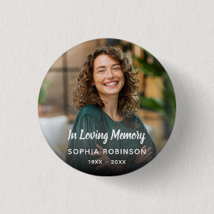 Custom Photo In Loving Memory Funeral 3 Cm Round Badge