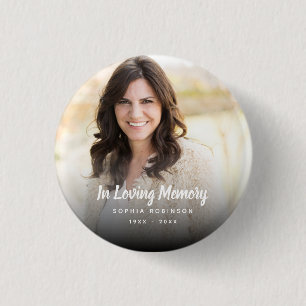 Custom Photo In Loving Memory Funeral 3 Cm Round Badge