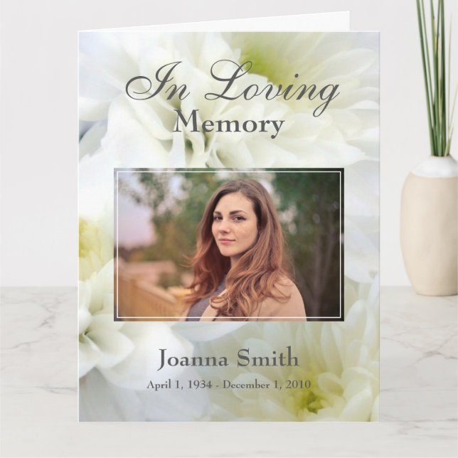 Custom Photo In Loving Memory Keepsake Card (Front)