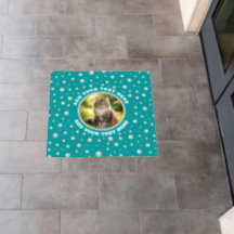 Custom Photo in Pearl Circle on Cyan-Green