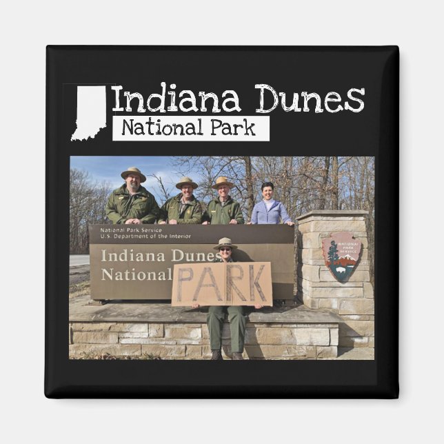 Custom Photo - Indiana Dunes National Park Sign Magnet (Front)