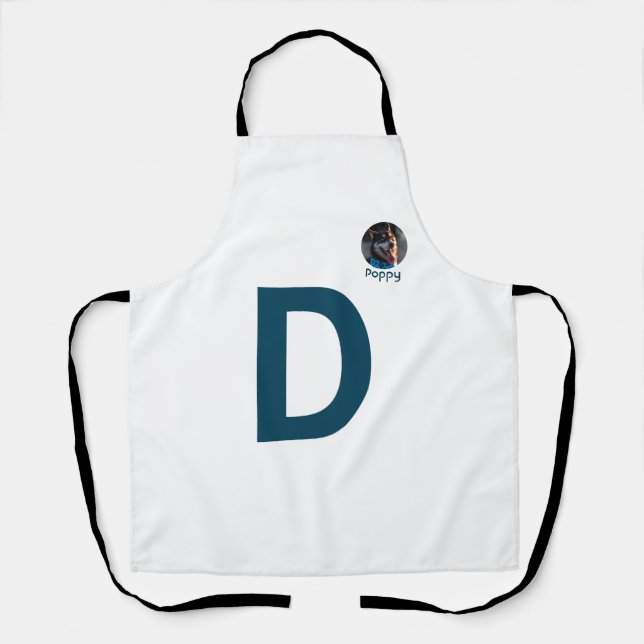 Custom Photo & Initial Monogram Template  Apron (Front)