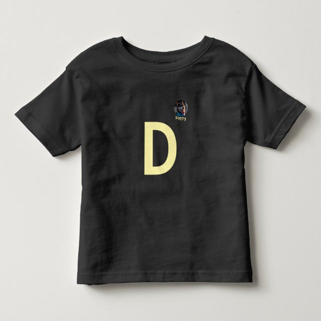 Custom Photo & Initial Monogram Template T-Shirt (Front)
