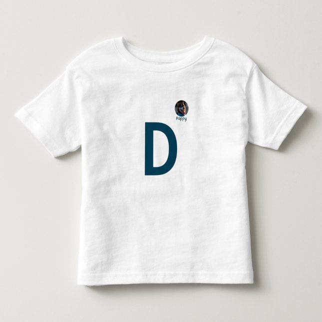 Custom Photo & Initial Monogram Template T-Shirt (Front)