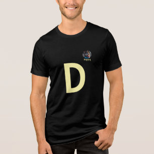 Custom Photo & Initial Monogram Template T-Shirt Tri-Blend Shirt