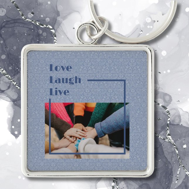 Custom Photo Inspirational Gifts for Women Blue Key Ring (Custom Photo Inspirational Gifts for Women)