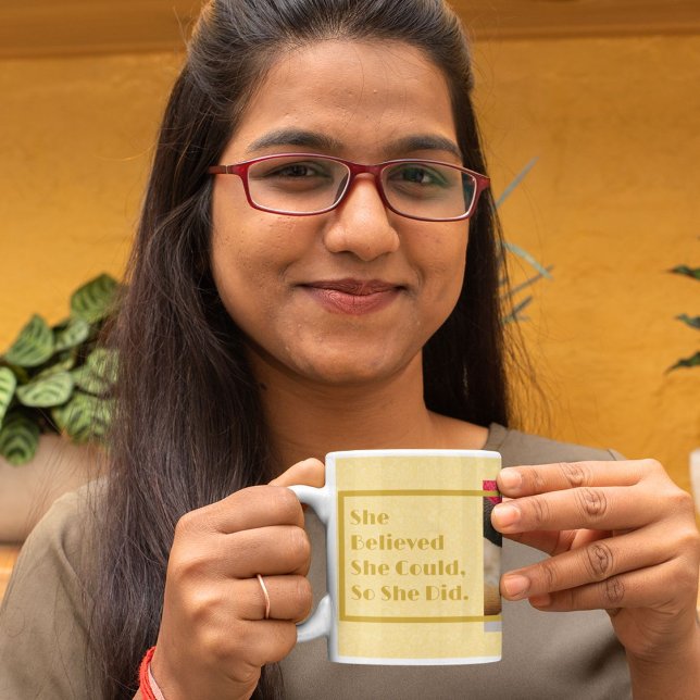 Custom Photo Inspirational Gifts for Women Yellow Coffee Mug (Custom Photo Inspirational Gifts for Women)