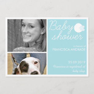 Custom Photo Invitations for Baby Shower Birds