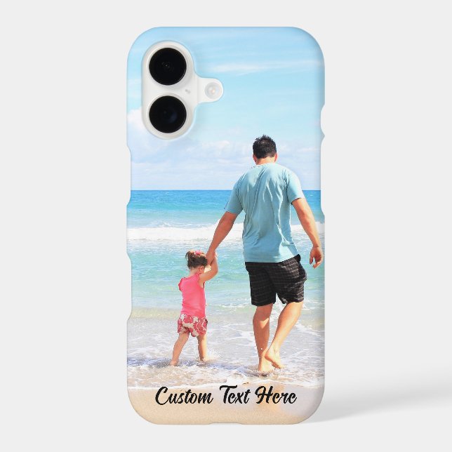 Custom Photo iPhone Case Personalised Text (Back)