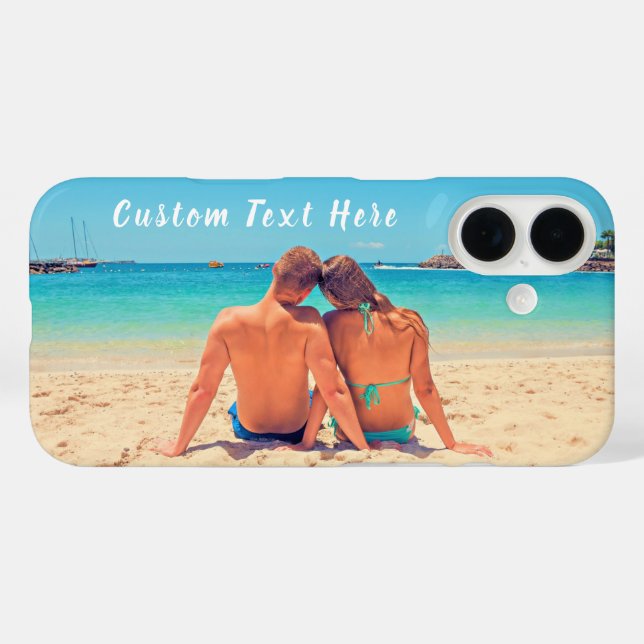 Custom Photo iPhone Case with Text (Back (Horizontal))