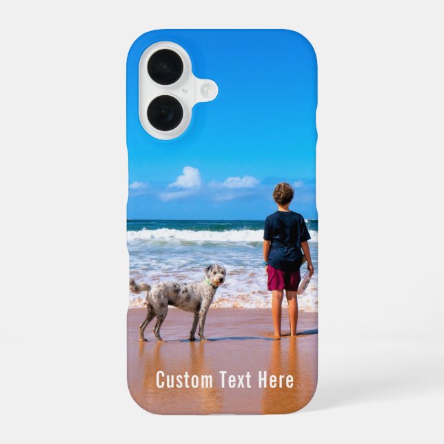 Custom Photo iPhone Case with Your Photos and Text (Back)