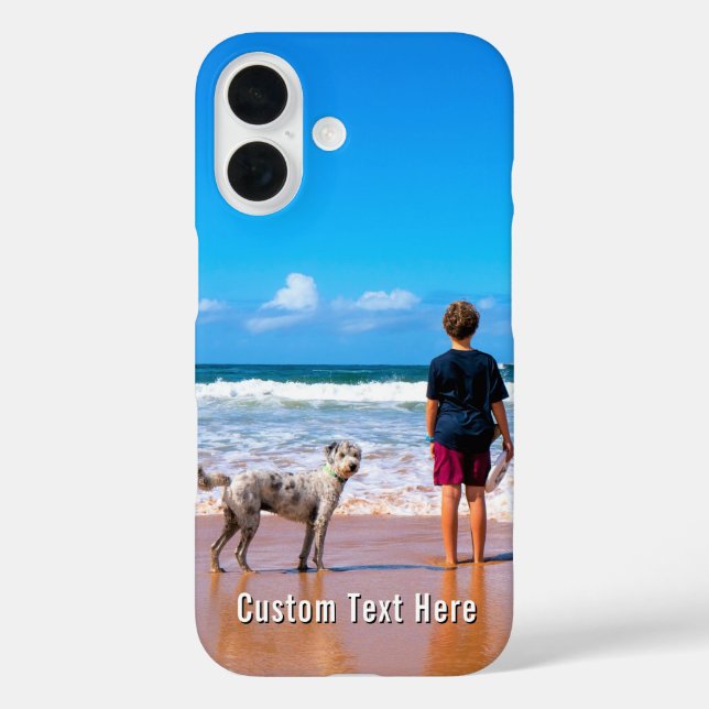 Custom Photo iPhone Case with Your Photos and Text (Back)