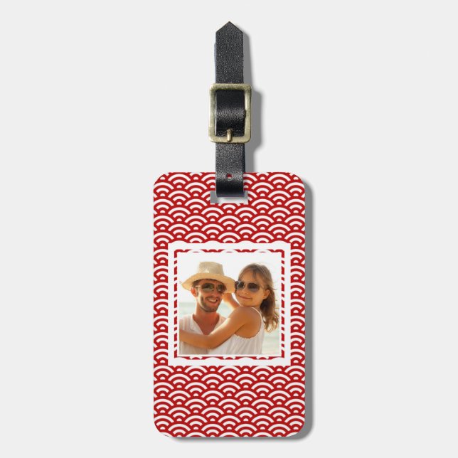 Custom Photo Japanese pattern Luggage Tag (Front Vertical)