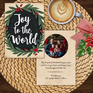 Custom Photo Joy to the World Christmas Card
