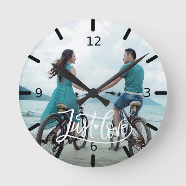 Custom Photo - Just Love Round Clock (Front)