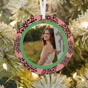 Custom photo keepsake ornament snowflakes
